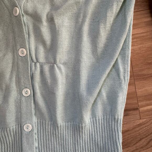 ModCloth Bea & Dot Button Up 3/4 Sleeve Cardigan in Pastel Mint - Picture 4 of 5